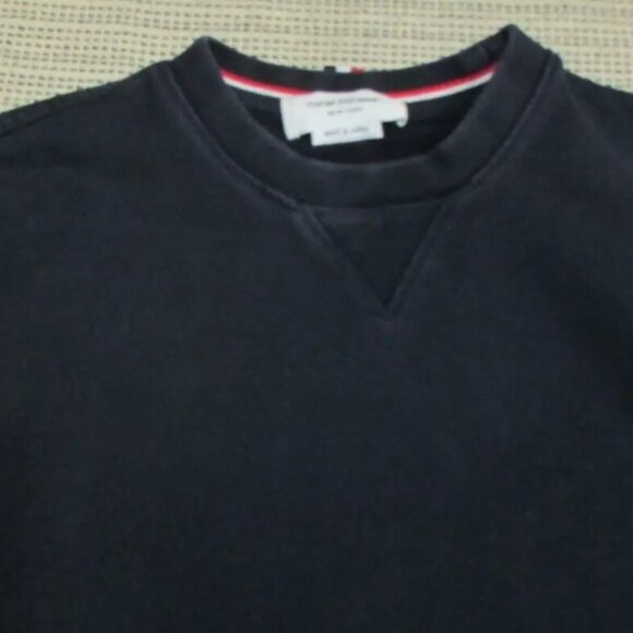 Thom Browne Navy Classic 4-Bar stripe Loopback Sweatshirts Size 4 L/XL - Picture 8 of 11